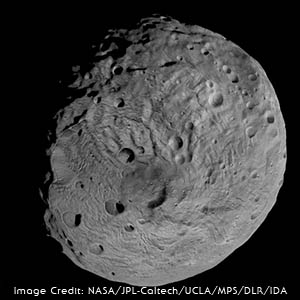 Krater am Südpol von Vesta